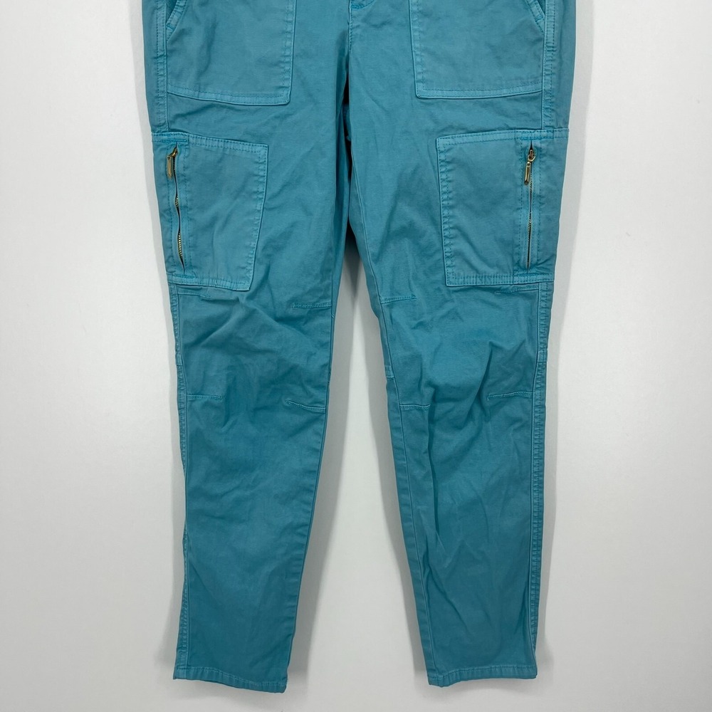 White House Black Market Cargo Pants Women's Size 2 Blue Slim Crop Tactical - Picture 3 of 12